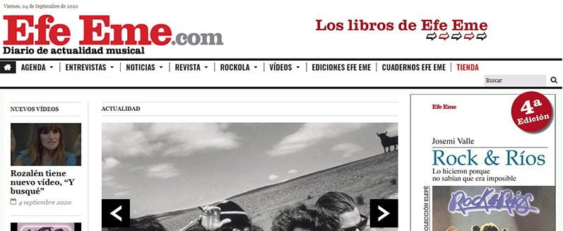 La Revista EfeEme, en la que escribe Josemi Valle, y su libro "Rock & Ríos"