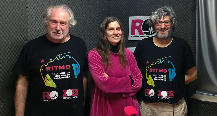 Lara, Víctor y Fernando
en el estudio de Radio Oeste