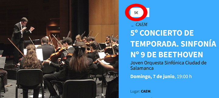 concierto 9ª Sinfonía de Beethoven, por la JOSCS